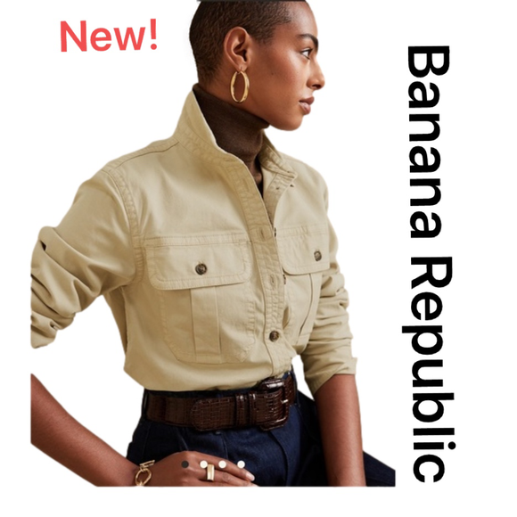 Reduced! BANANA REPUBLIC Cotton 4-season Shirt/Jacket, Large, Wheat - Picture 8 of 12